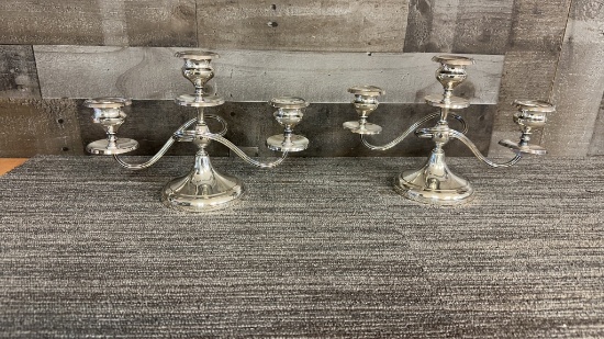 PAIR OF 3-BRANCH CANDELABRA