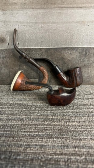 VTG HANDCARVED WOOD TOBACCO PIPES