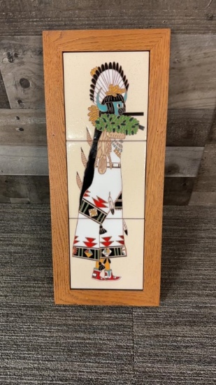 HAND PAINTED NATIVE AMERICAN KACHINA TILE ART