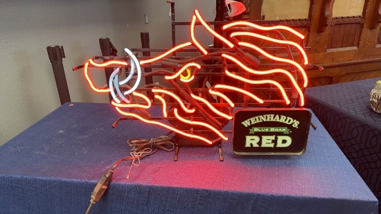 WEINHARD'S BLUE BOAR RED LAGER BOAR NEON SIGN
