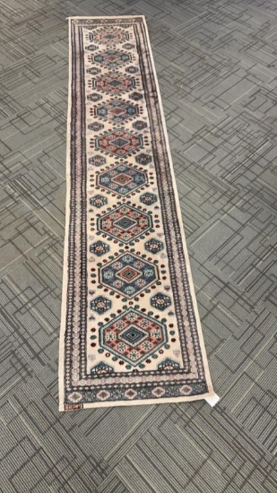 21"x12.4' HAND WOVEN GREY RUNNER RUG