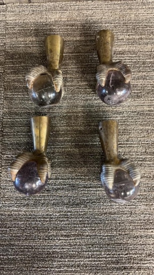 AMETHYST GLASS BALL & BRASS CLAW FURNITURE FEET