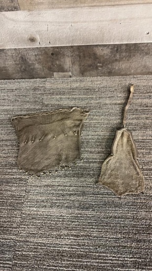 ANTIQUE WHITING & DAVIS CO MESH BAG & CINCH POUCH