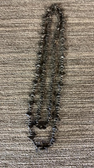BLACK POTTERY CARVED BIRD FETISH NECKLACES