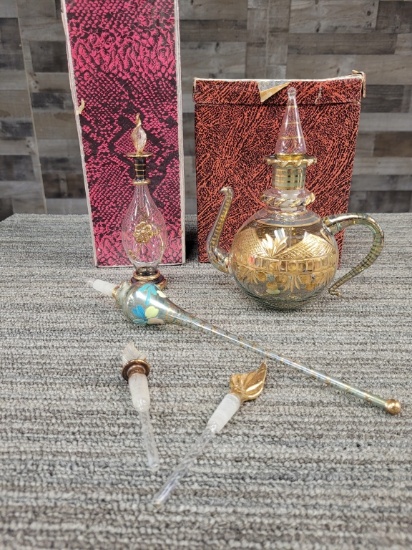 EGYPTIAN HAND BLOWN GLASS PERFUME BOTTLES