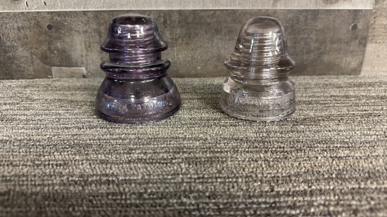 VINTAGE AMETHYST GLASS INSULATORS