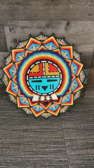 HOPI "DAWA (SUN)" GOD WEAVING BY RENEE K. DAVIS