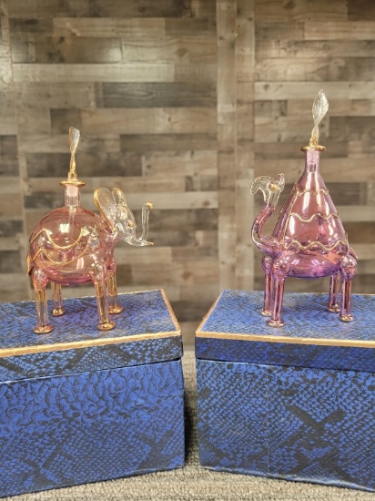 EGYPTIAN HAND BLOWN GLASS PERFUME BOTTLES