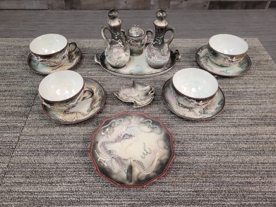 JAPANESE MORIAGE DRAGONWARE TEA SET