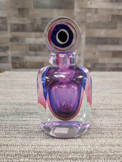 5TH AVENUE HEAVY CRYSTAL PERFUME BOTTLE & STOPPER