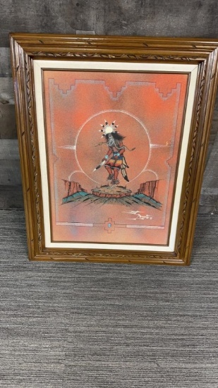 SNAKE DANCER SAND PAINTING BY EDWYN MORGAN