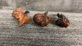 VTG WOOD FIGURAL TOBACCO PIPES