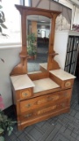 WHITE MARBLE TOP VANITY