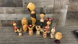 WOODEN JAPANESE DOLLS AND DECOR