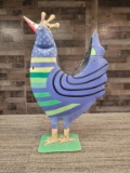 HANDPAINTED METAL ROOSTER
