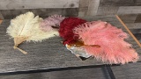 VINTAGE OSTRICH FEATHER HAND FANS