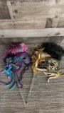 VTG MARDI GRAS MASKS WITH OSTRICH FEATHERS
