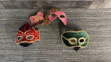 3) VELVET MARDI GRAS MASKS