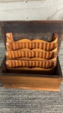 VTG WOOD ACCORDION CIGARETTE BOX