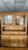 LIGHTED FARMHOUSE COTTAGE BUFFET HUTCH