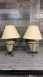 PAIR OF STONE TABLE LAMPS
