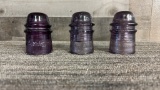 VINTAGE AMETHYST GLASS INSULATORS