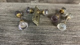 VTG AMETHYST GLASS DOOR KNOBS