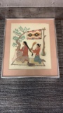 NAVAJO WOMAN DOING HAIR CARE BY HARRISON BEGAY