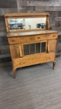 ANTIQUE FARMHOUSE BUFFET W MIRROR