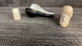 2) VTG MEERSCHAUM STYLE FIGURAL PIPES