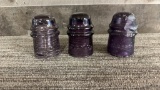 VINTAGE AMETHYST GLASS INSULATORS