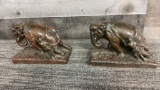 BRONZE ELEPHANT BOOKENDS BY GREGORY S. ALLEN