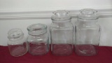 Lot of 4 Sealable Tobacco Jars