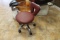 Rolling Manicure / Pedicure Chair, Vinyl Cushion and SS Frame Adjustable Height Chair