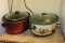 Lot of 2 Slow Cookers with Wax - Used/As-Is