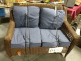 Indoor/Outdoor 2 Cushion Wicker Sofa by Hampton Bay