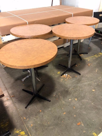 Lot of 4 Round Tables (Break Room), 29" High, 24" Round