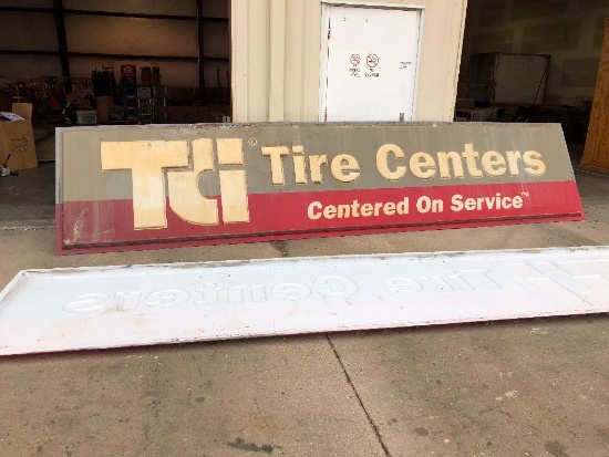 Large Sign, TCi Tire Centers, Embossed Plastic, 47" Inches x 18' Feet