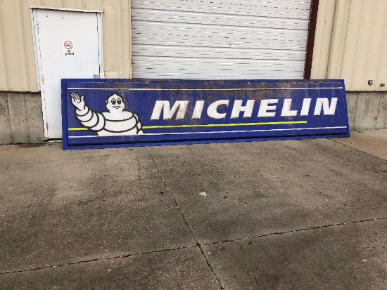 Large Sign, Michelin "Michelin Man" Tires Sign, Embossed Plastic, 18' Feet x 47" Inches