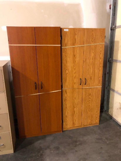 Lot of 2 Cabinets, 29" x 16" x 71", Storage Cabinets