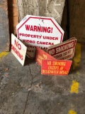 Lot of 12 Misc. Signs, No Smoking & Camera Surveillance
