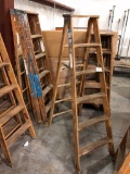 Lot of 3, Six Foot Wooden Ladders