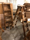 Lot of 2, Five Foot Double Sided Wooden Ladders