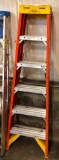 Werner 6' Aluminum Ladder (250lb Capacity) w/ 2 Folding Step Stools