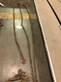 Lot of 2 Log Chains, One w/ 1 Hook, One w/ 2 Hooks