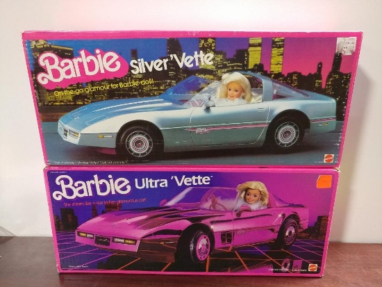 Lot of 2 Barbie Corvettes By Mattel Including Ultra and Silver "Vette"