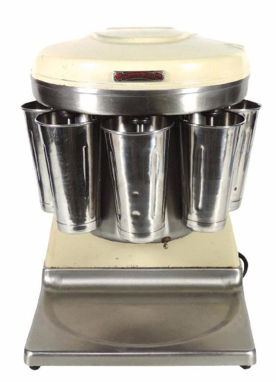 Soda fountain malt mixer, Multimixer 5-head, painted metal, VG wkg cond, 19"H x 14"W.