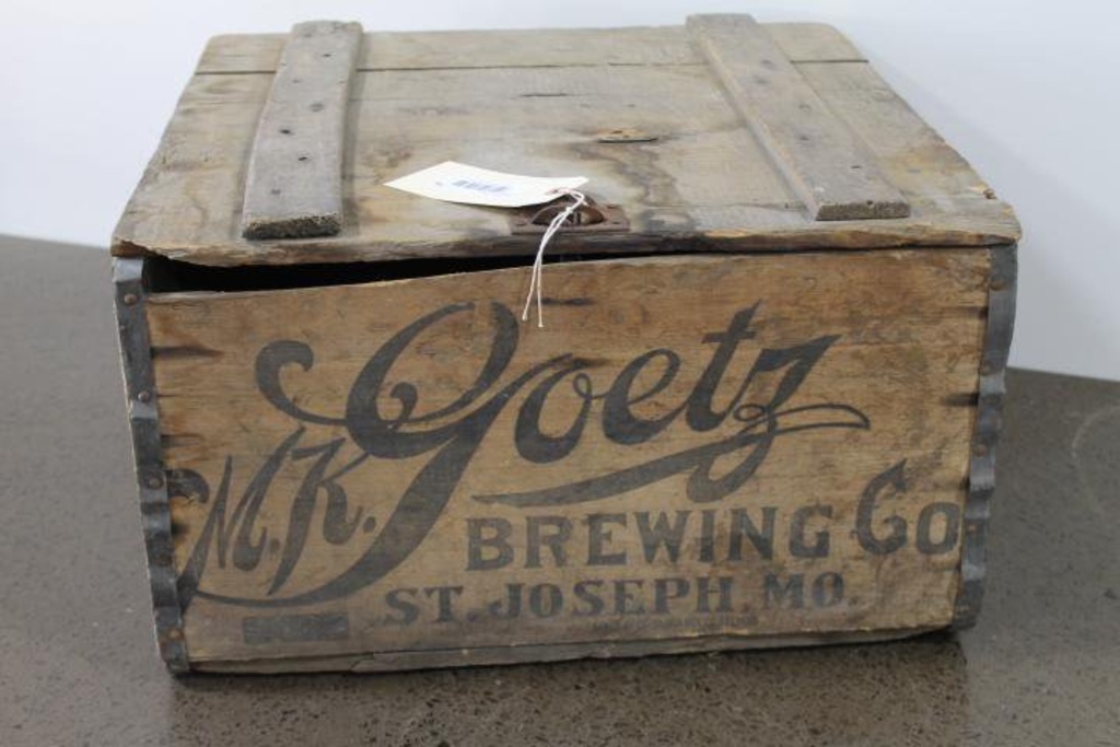 Primitive M.K. Goetz Brewing Company St. Joseph Mo Wood Crate | Art,  Antiques & Collectibles Antiques Antique Primitives | Online Auctions |  Proxibid