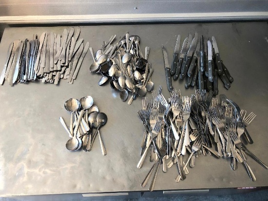 340 Pieces of Silverware, 100+ Forks, 100+ Knives, 95 Spoons, 21 Steak Knives, 24 Soup Spoons