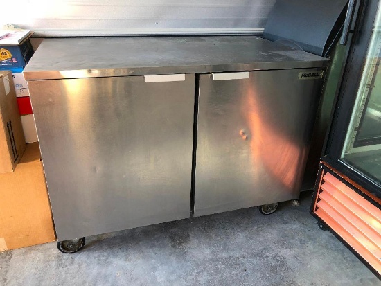 McCall Compact Stainless Steel Two Door Under Counter Freezer, MN: MCCF48, 115v, Very Clean